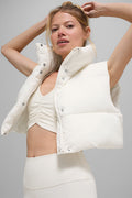 Cropped Gold Rush Puffer Vest - Ivory image 1