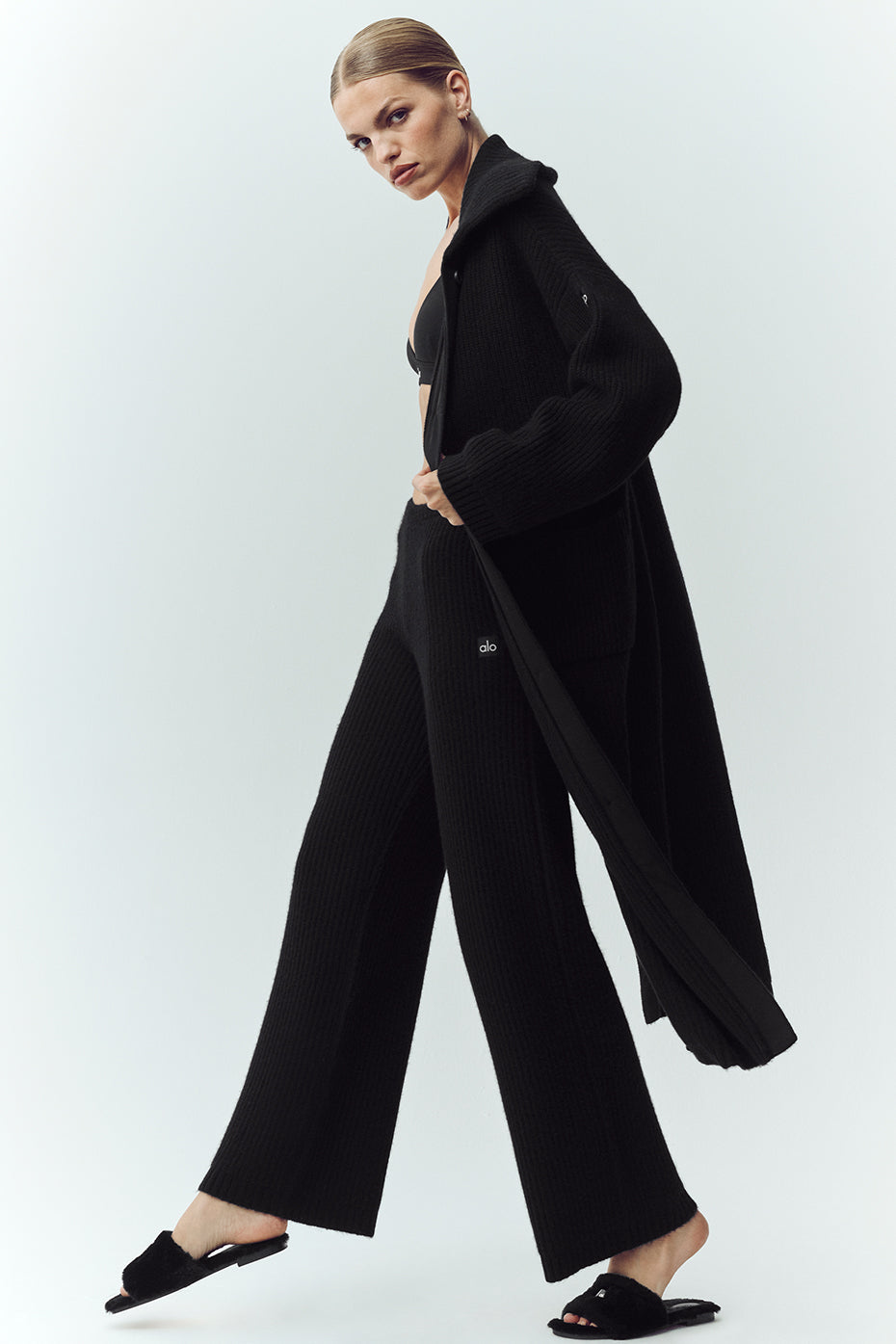 Cashmere Northstar Long Cardigan - Black image 3