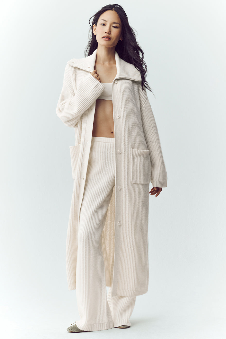 Cashmere Northstar Long Cardigan - Ivory image 1