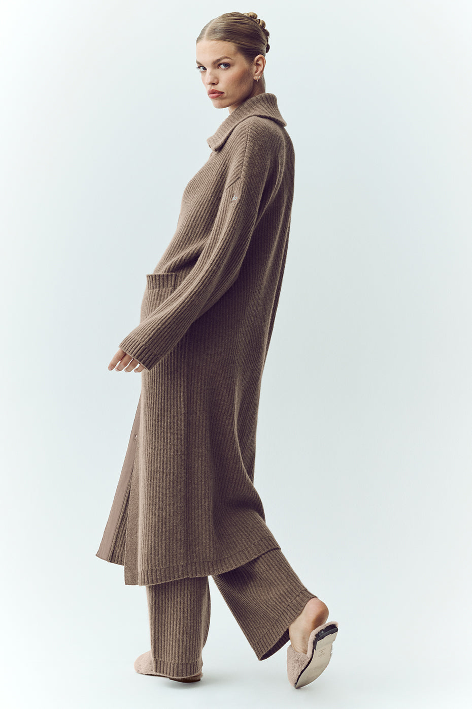Cashmere Northstar Long Cardigan - Alpine Cocoa Heather image 4