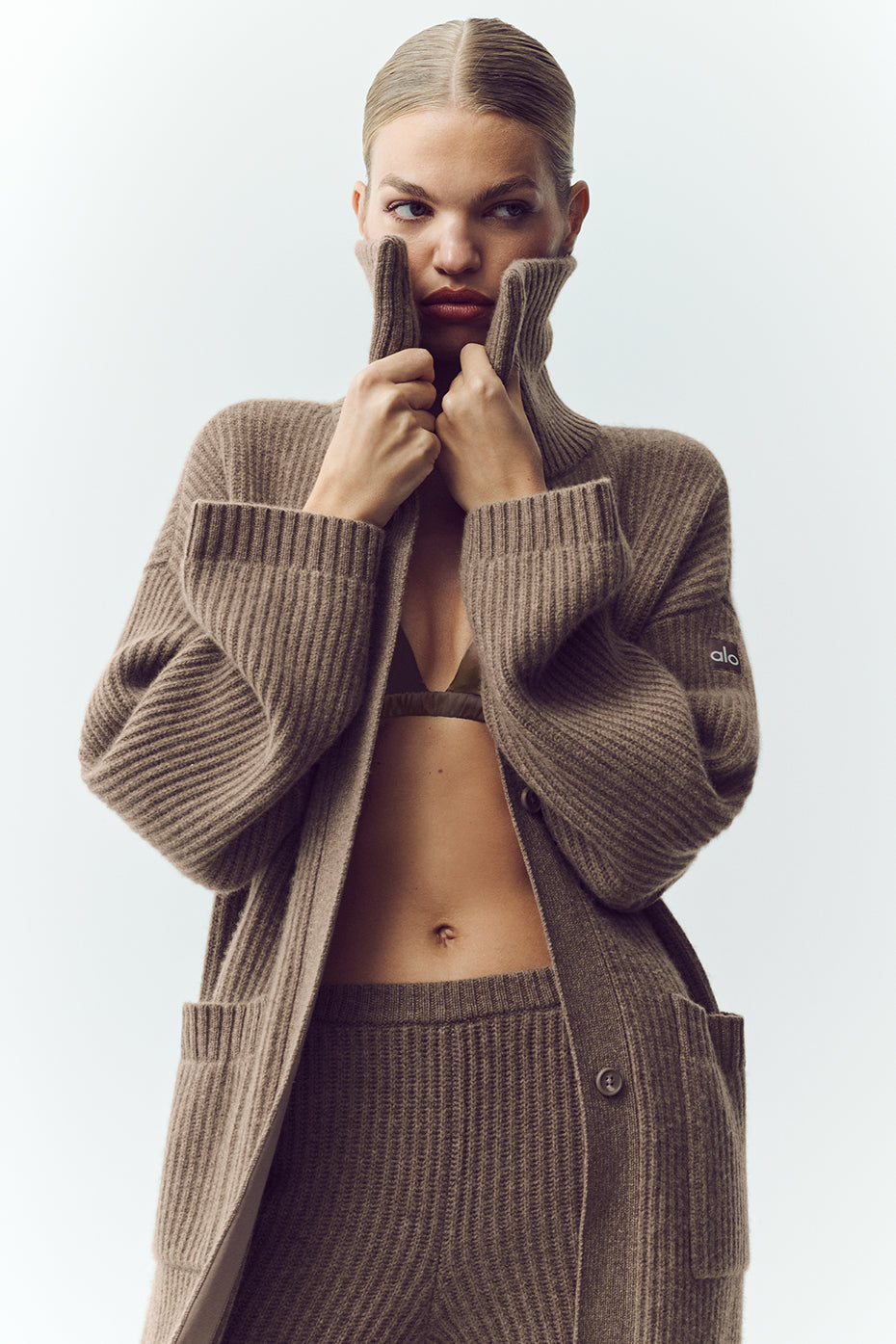 Cashmere Northstar Long Cardigan - Alpine Cocoa Heather image 5