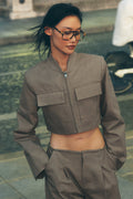Cropped Main Character Jacket - Light Cocoa image 1