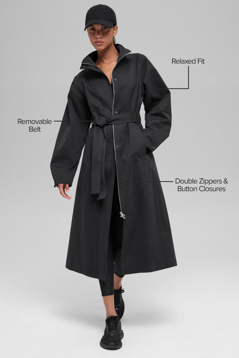 Journey Trench Coat - Black image 2