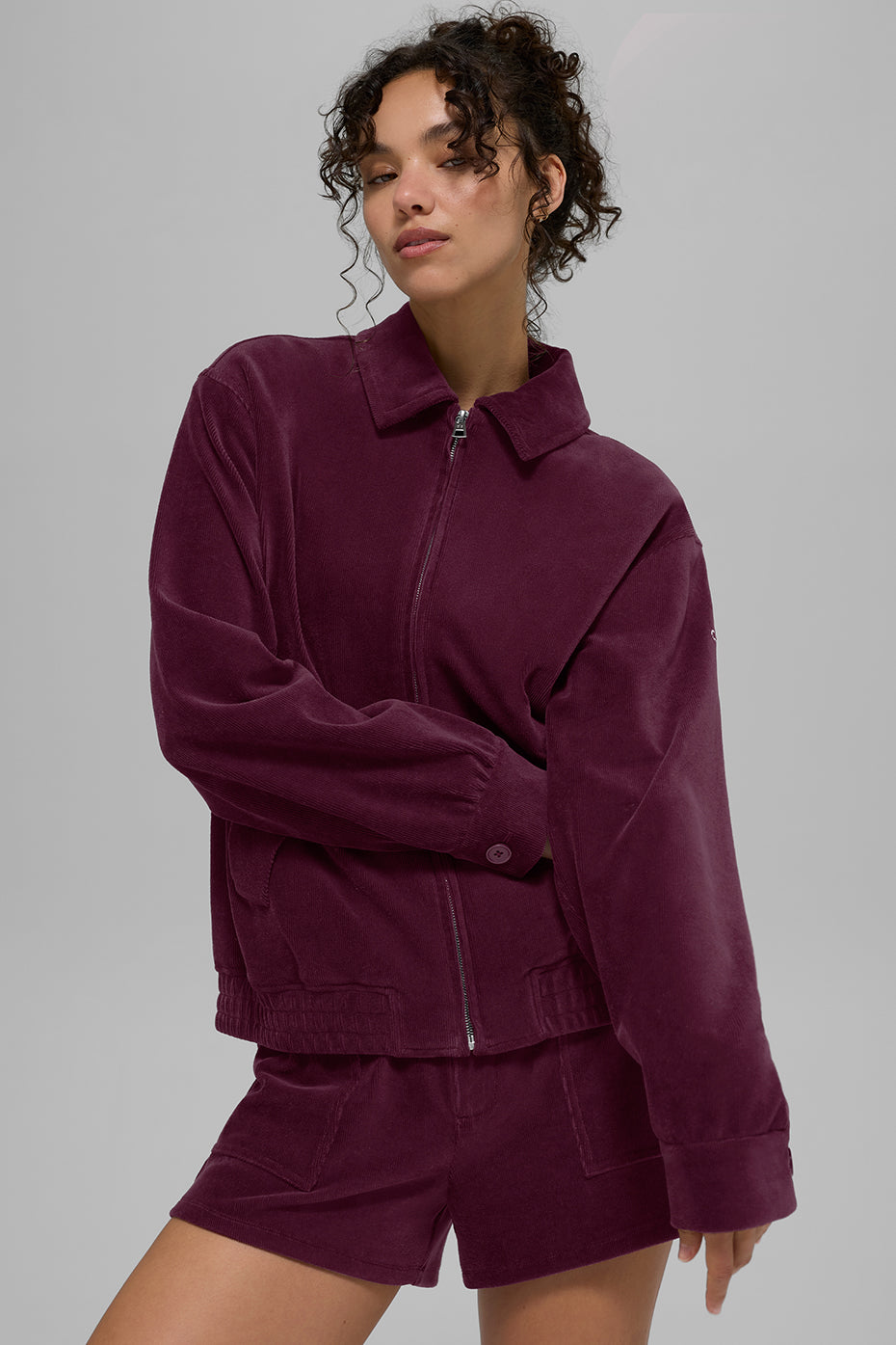 Micro Corduroy On Duty Jacket - Burgundy image 3
