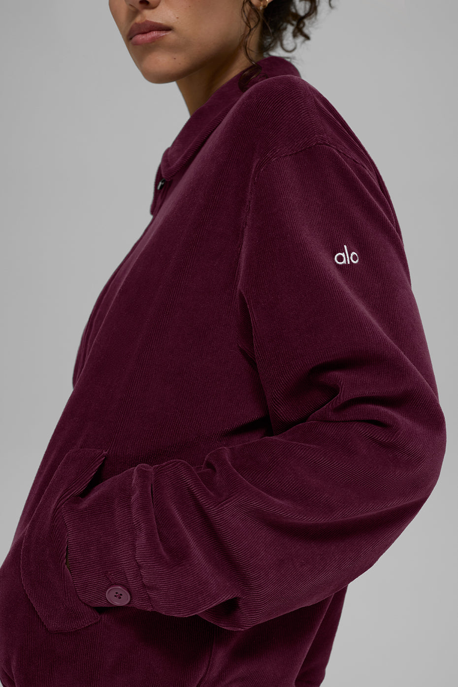 Micro Corduroy On Duty Jacket - Burgundy image 2