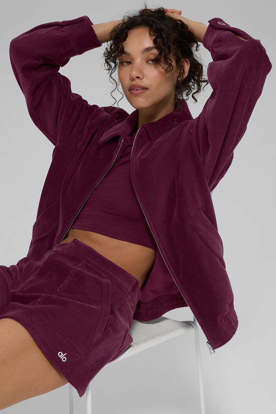 Micro Corduroy On Duty Jacket - Burgundy image 5