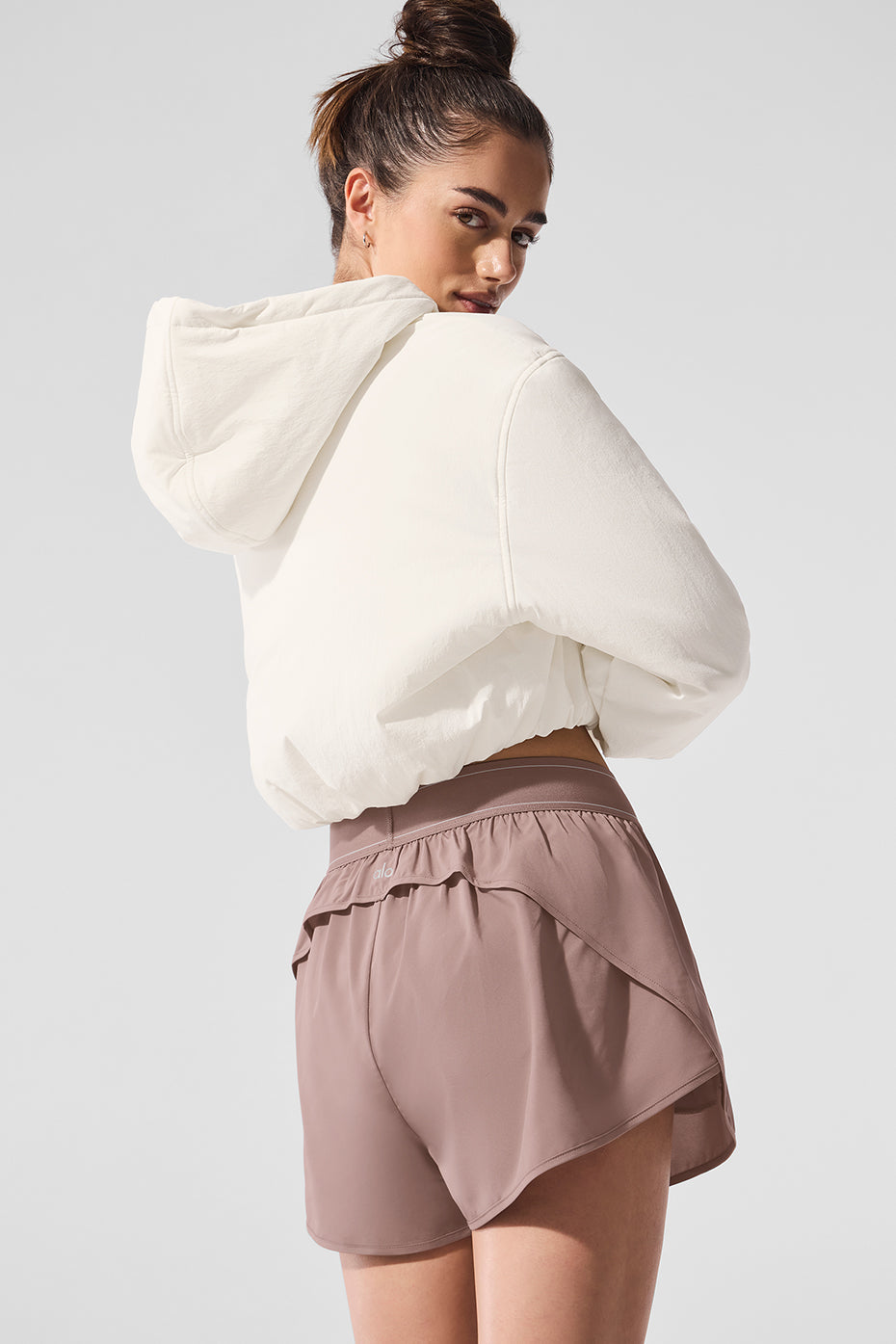 Cropped Mountain Peak Full-Zip Hoodie - Ivory image 3