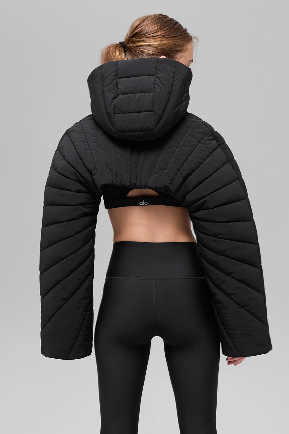 Quilted Starlight Puffer Shrug - Black image 3
