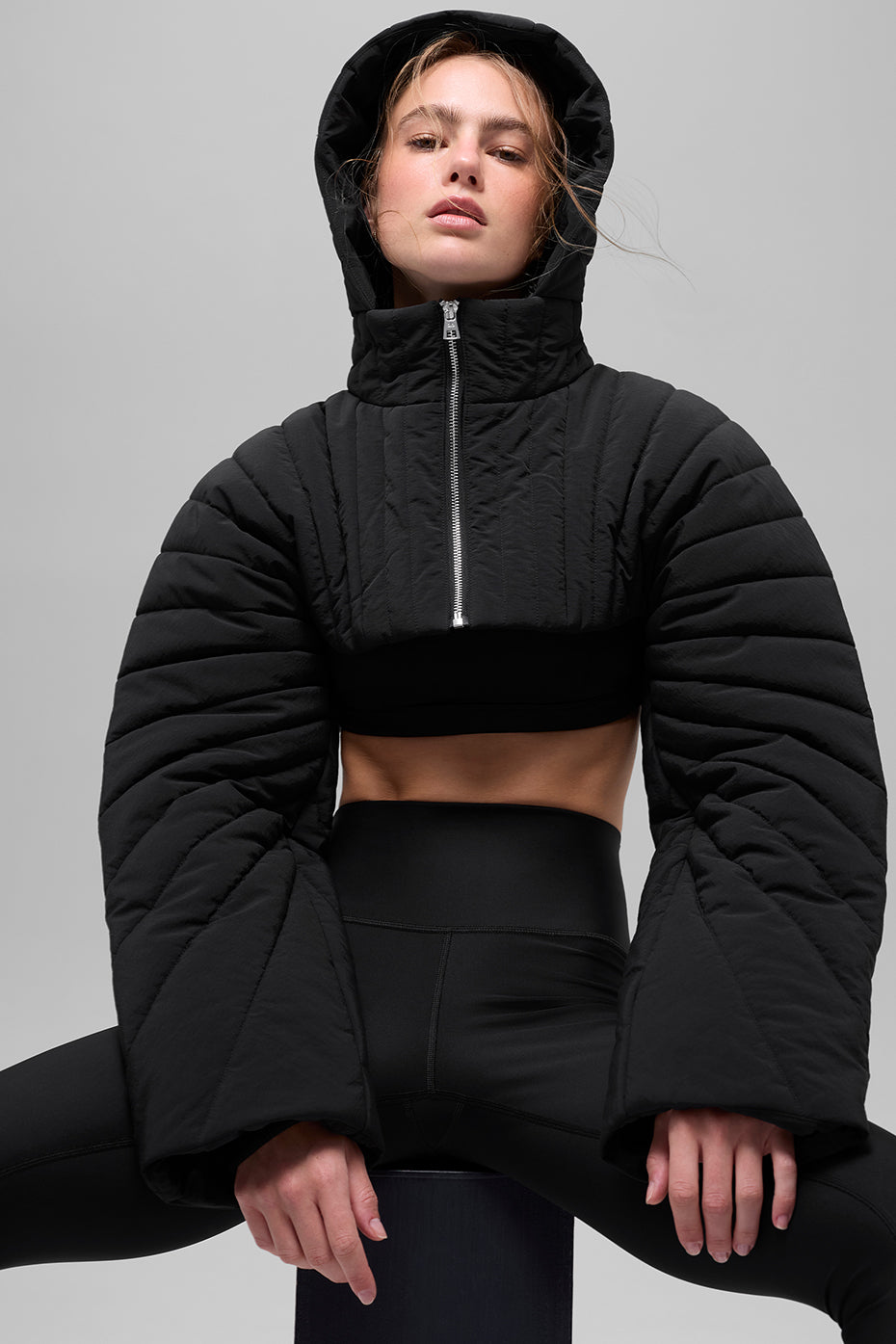 Quilted Starlight Puffer Shrug - Black image 4