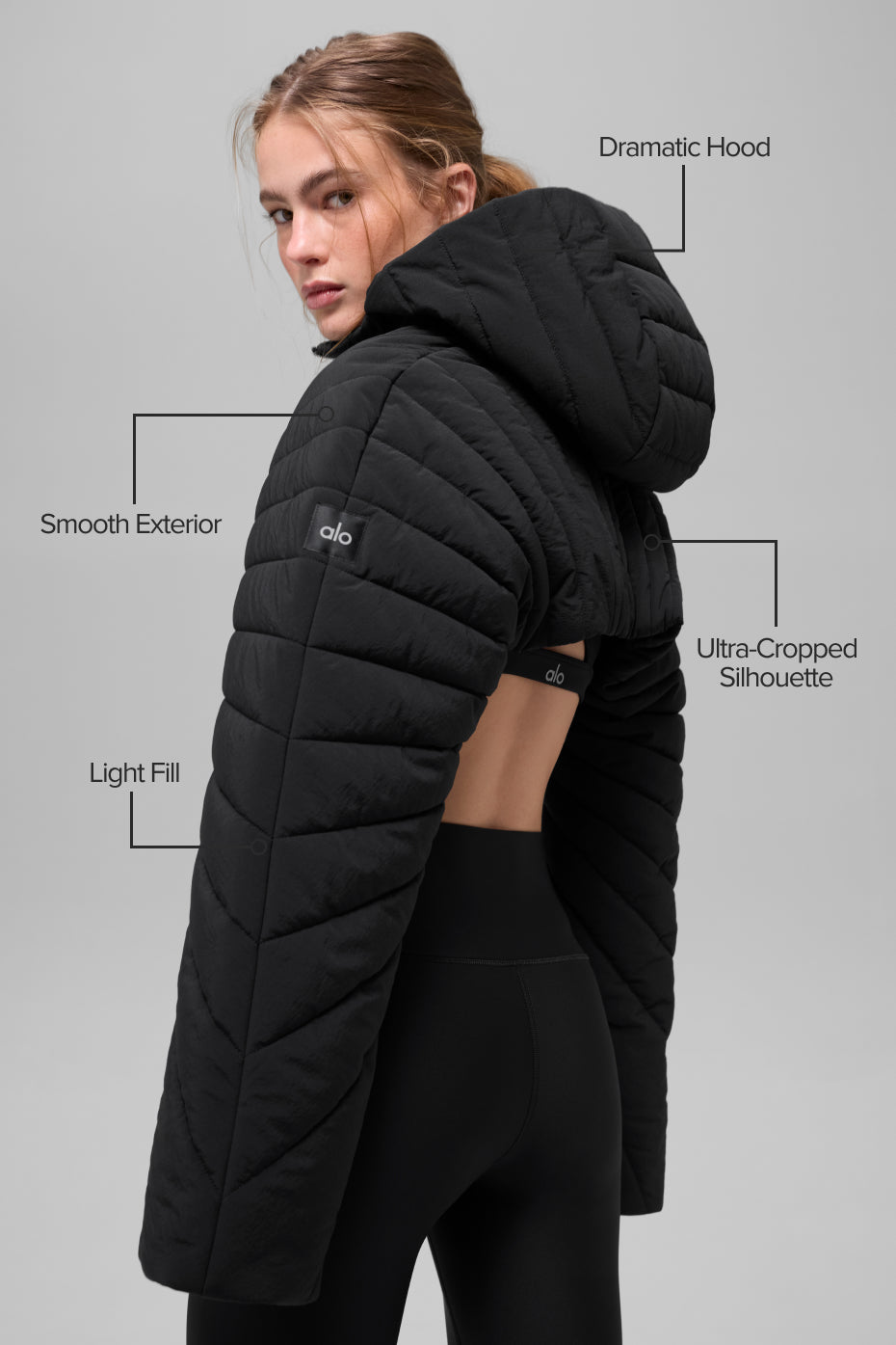Quilted Starlight Puffer Shrug - Black image 2