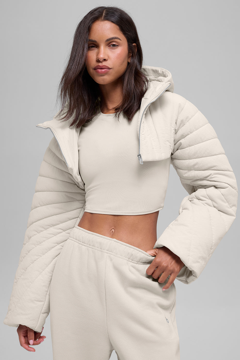 Quilted Starlight Puffer Shrug - Bone image 6