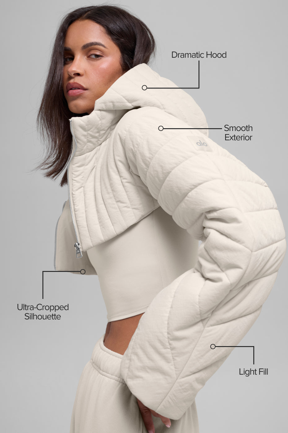 Quilted Starlight Puffer Shrug - Bone image 2