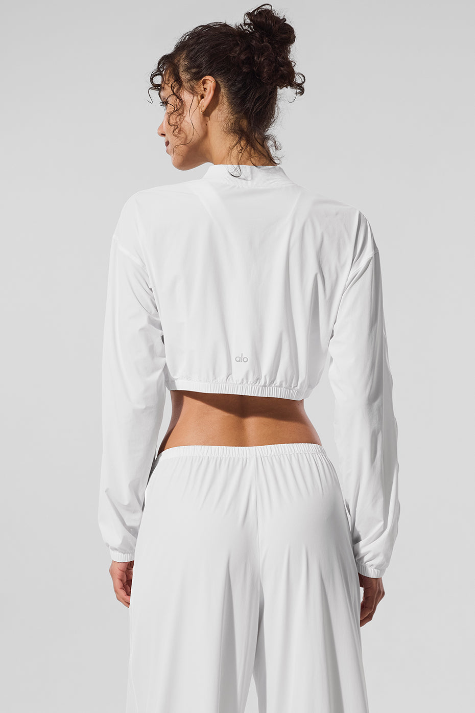Cropped Breezy Full-Zip Cover Up - White image 4