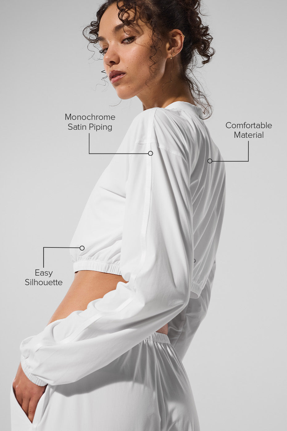 Cropped Breezy Full-Zip Cover Up - White image 2