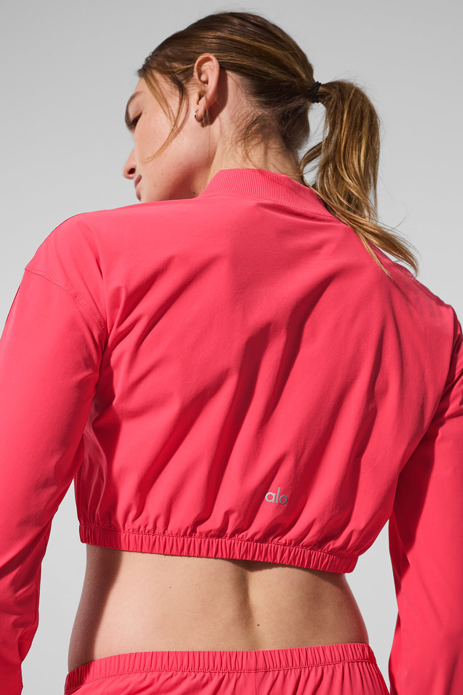 Cropped Breezy Full-Zip Cover Up - Candy Red image 4