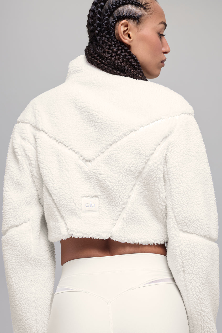 Sherpa Cropped Slope Side Jacket - Ivory image 2