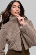 Sherpa Cropped Slope Side Jacket - Chai Latte image 1