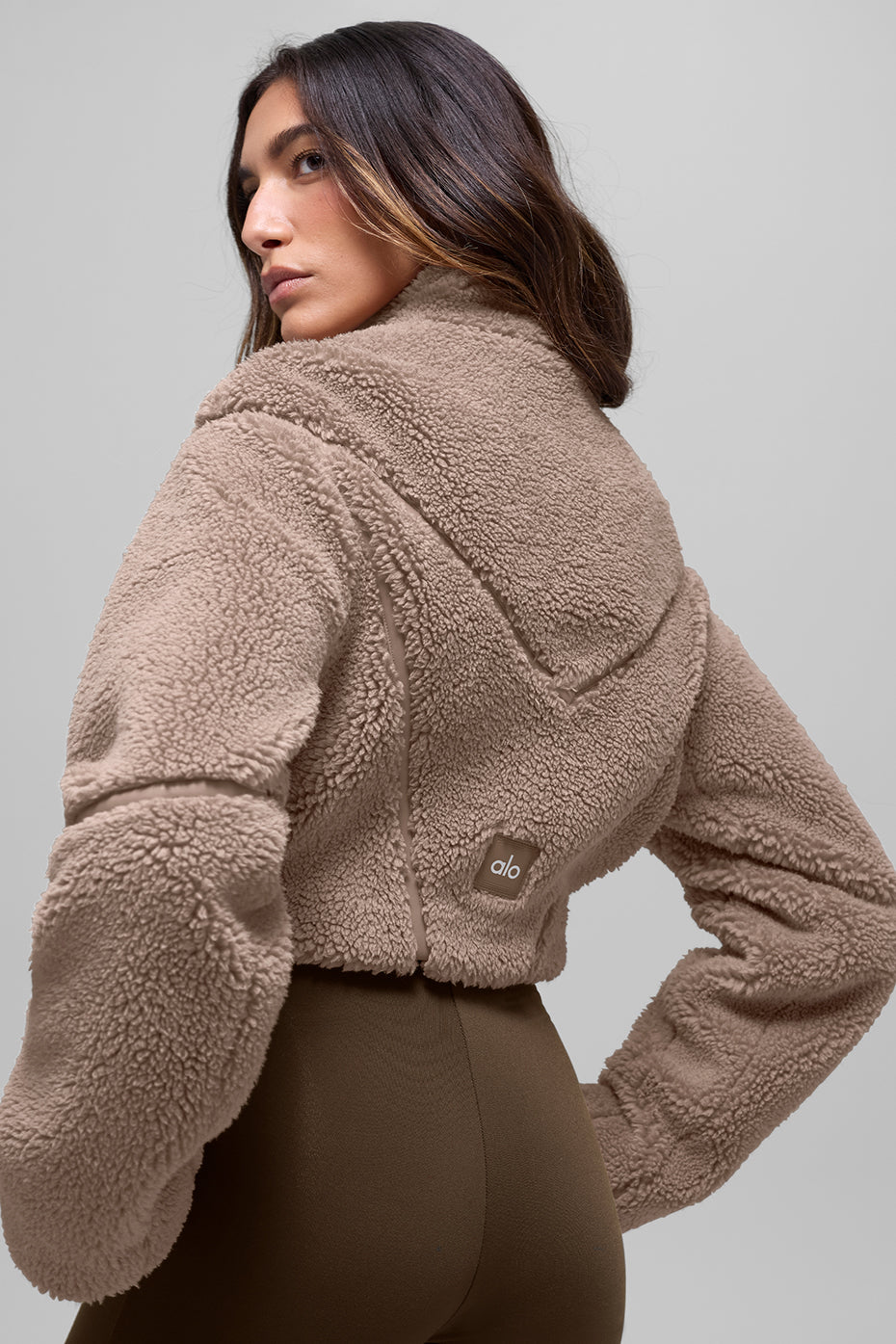 Sherpa Cropped Slope Side Jacket - Chai Latte image 2