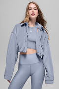 Ribbed Velour Cropped Mountain Side Jacket - Winter Frost image 1