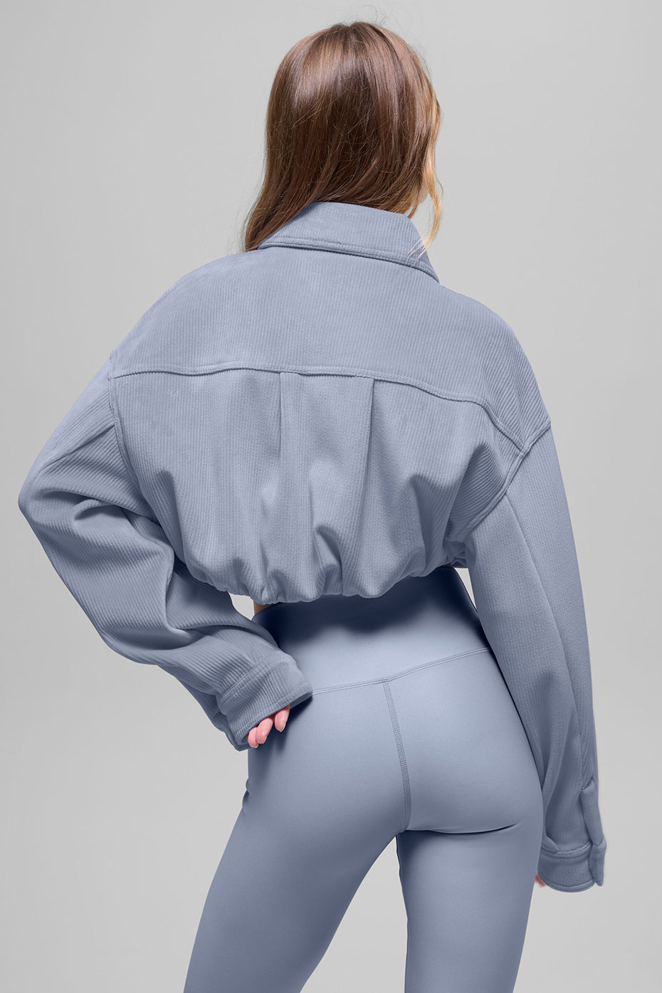 Ribbed Velour Cropped Mountain Side Jacket - Winter Frost image 2