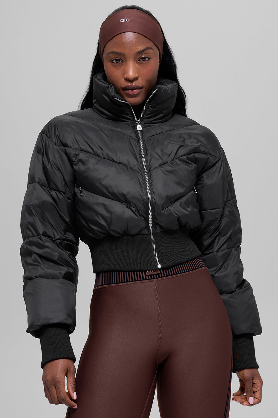 Cropped Atmosphere Puffer - Black image 3