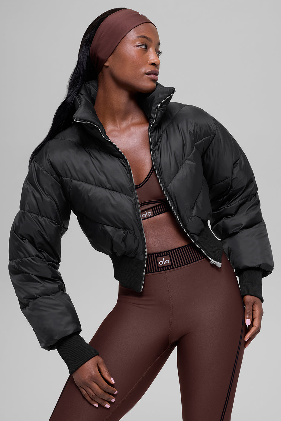 Cropped Atmosphere Puffer - Black image 5