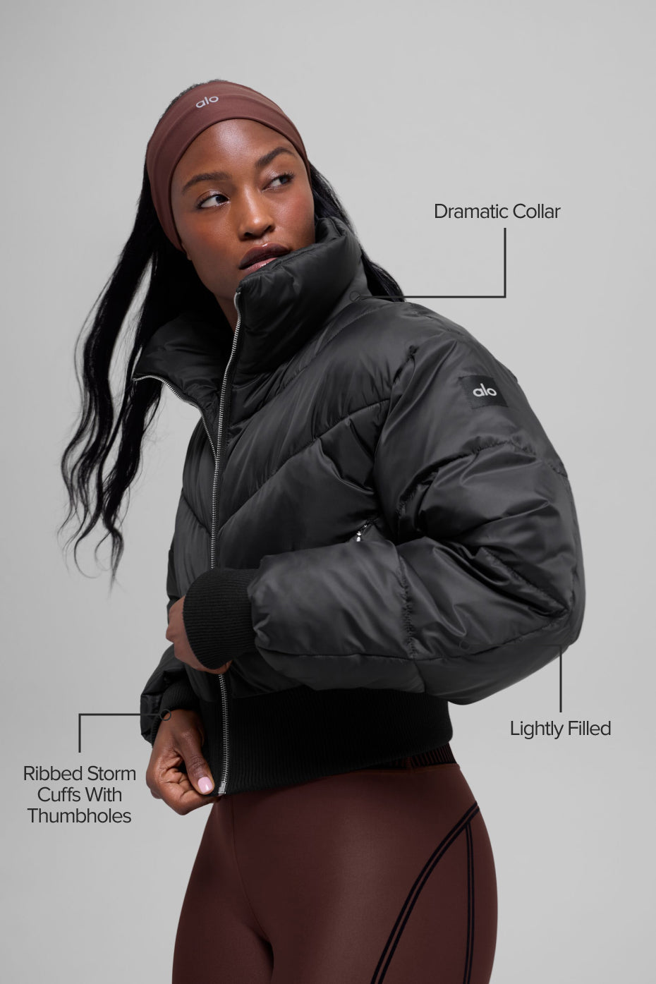 Cropped Atmosphere Puffer - Black image 2