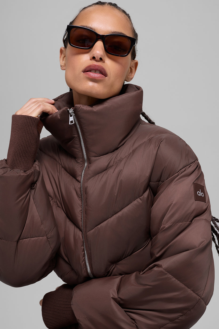Cropped Atmosphere Puffer - Brownstone image 3