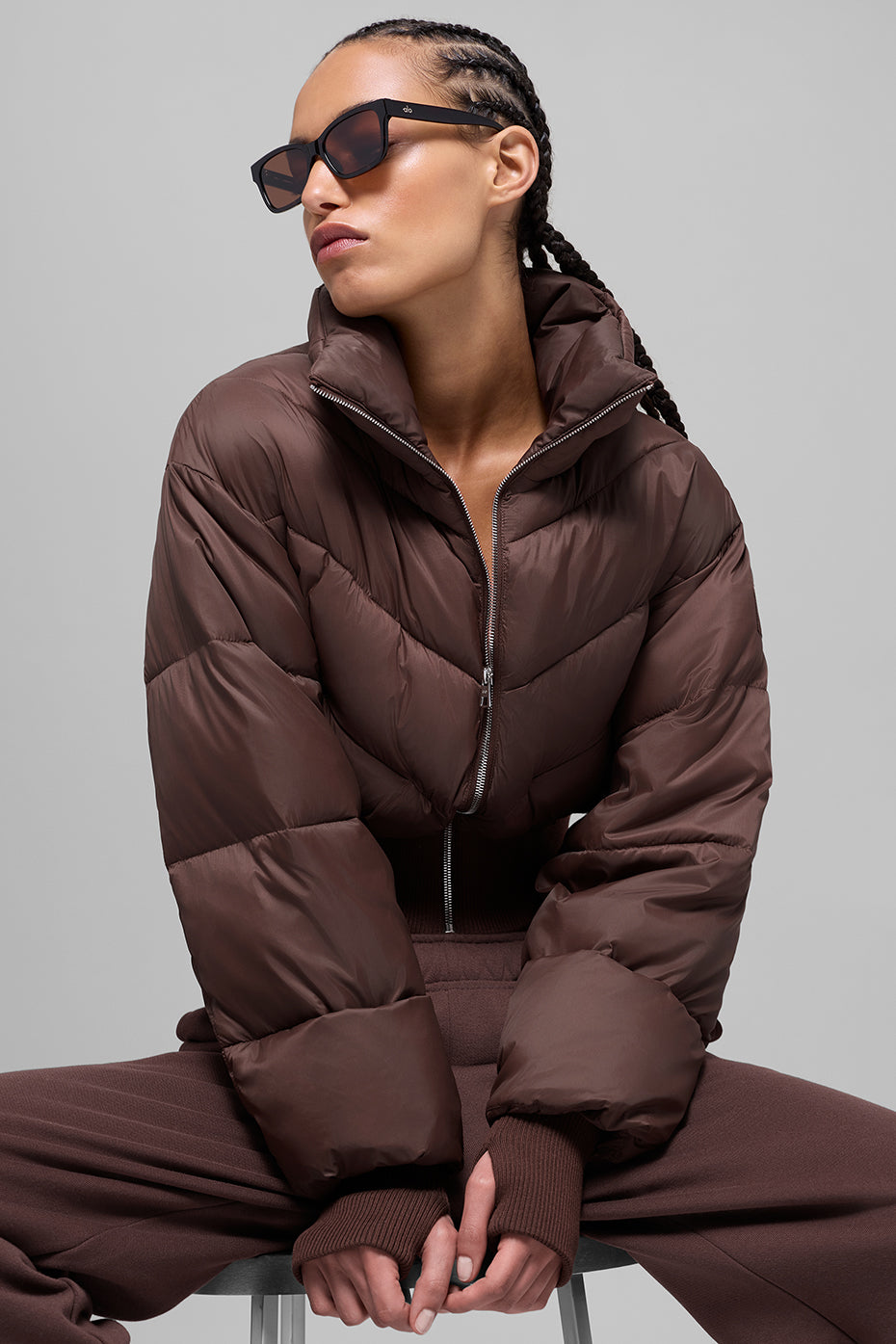 Cropped Atmosphere Puffer - Brownstone image 4