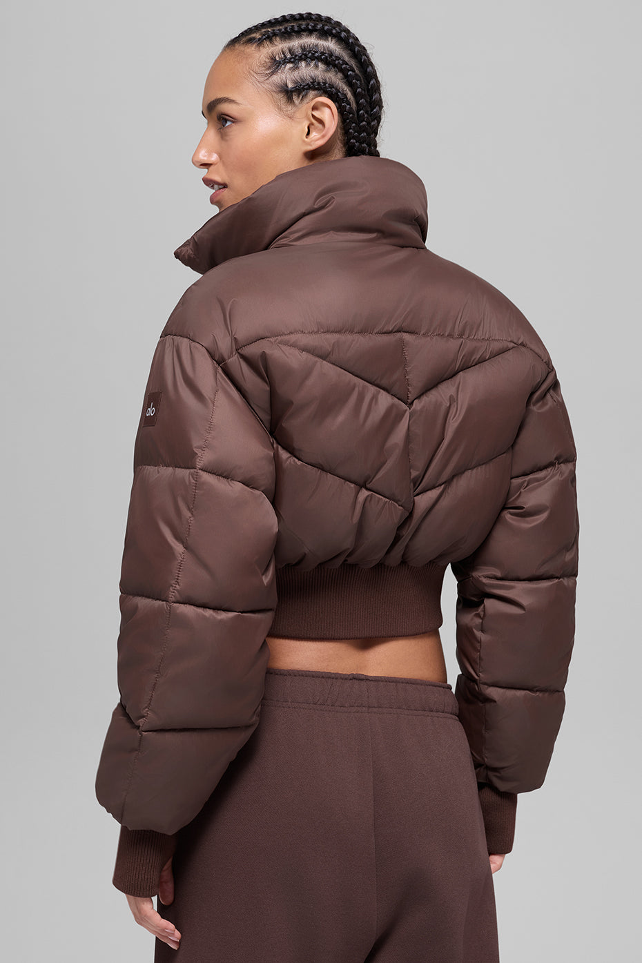 Cropped Atmosphere Puffer - Brownstone image 2