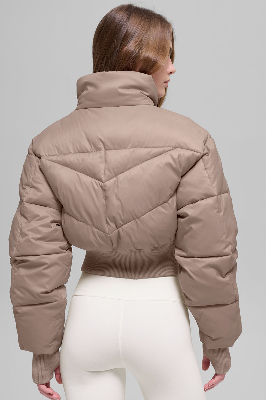 Cropped Atmosphere Puffer - Chai Latte image 2