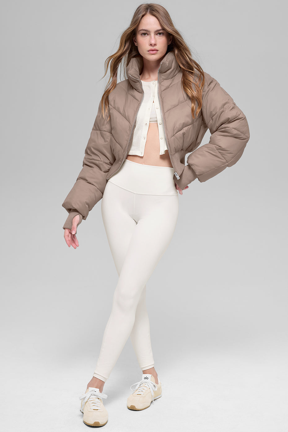 Cropped Atmosphere Puffer - Chai Latte image 4