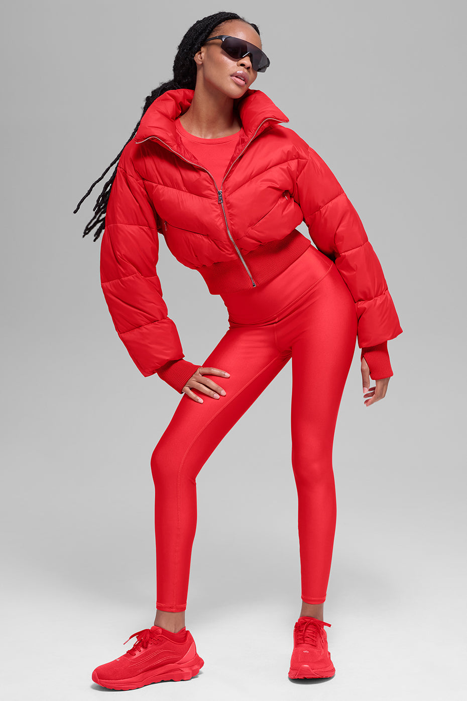 Cropped Atmosphere Puffer - Bright Red image 4