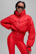 Cropped Atmosphere Puffer - Bright Red image 1