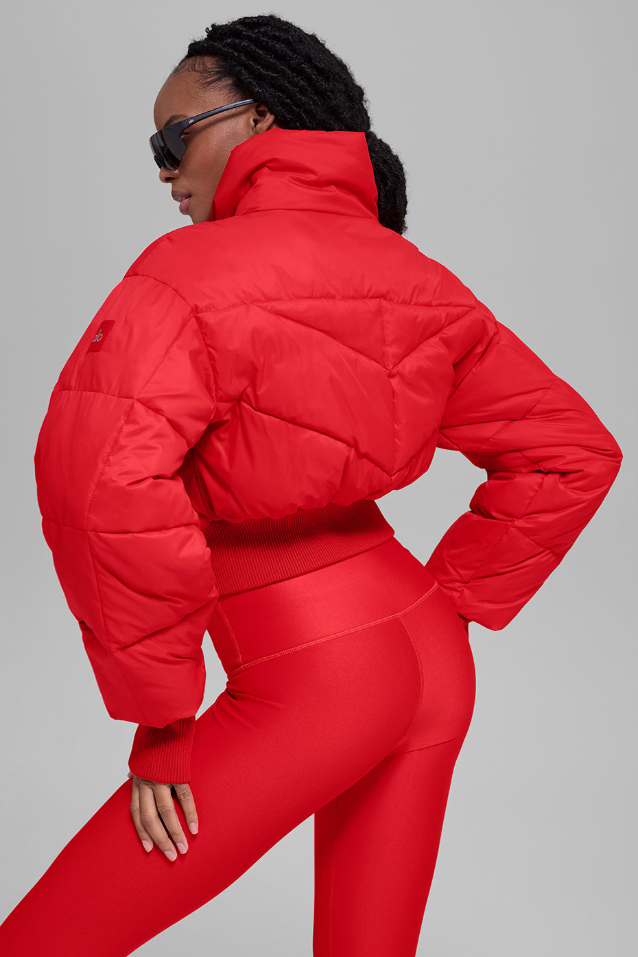 Cropped Atmosphere Puffer - Bright Red image 3