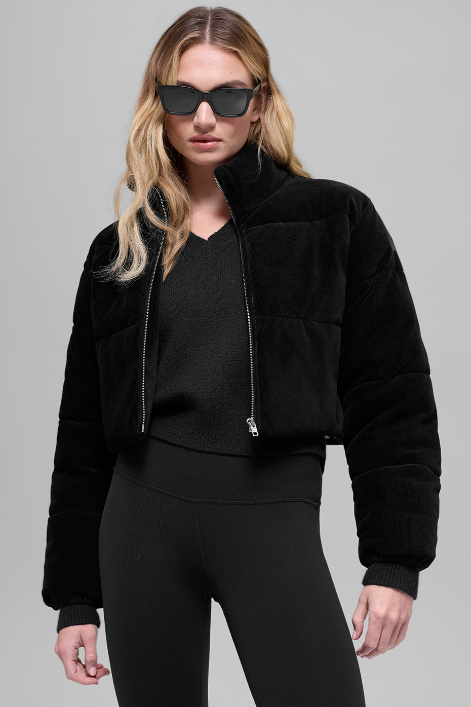 Micro Corduroy Dreamy Puffer - Black image 4
