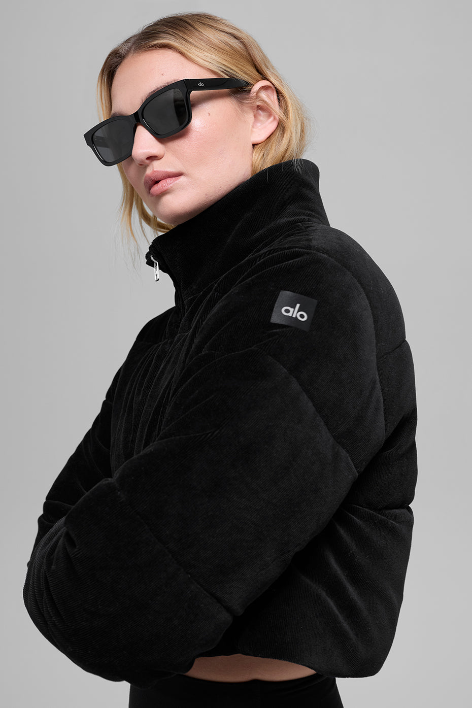 Micro Corduroy Dreamy Puffer - Black image 1