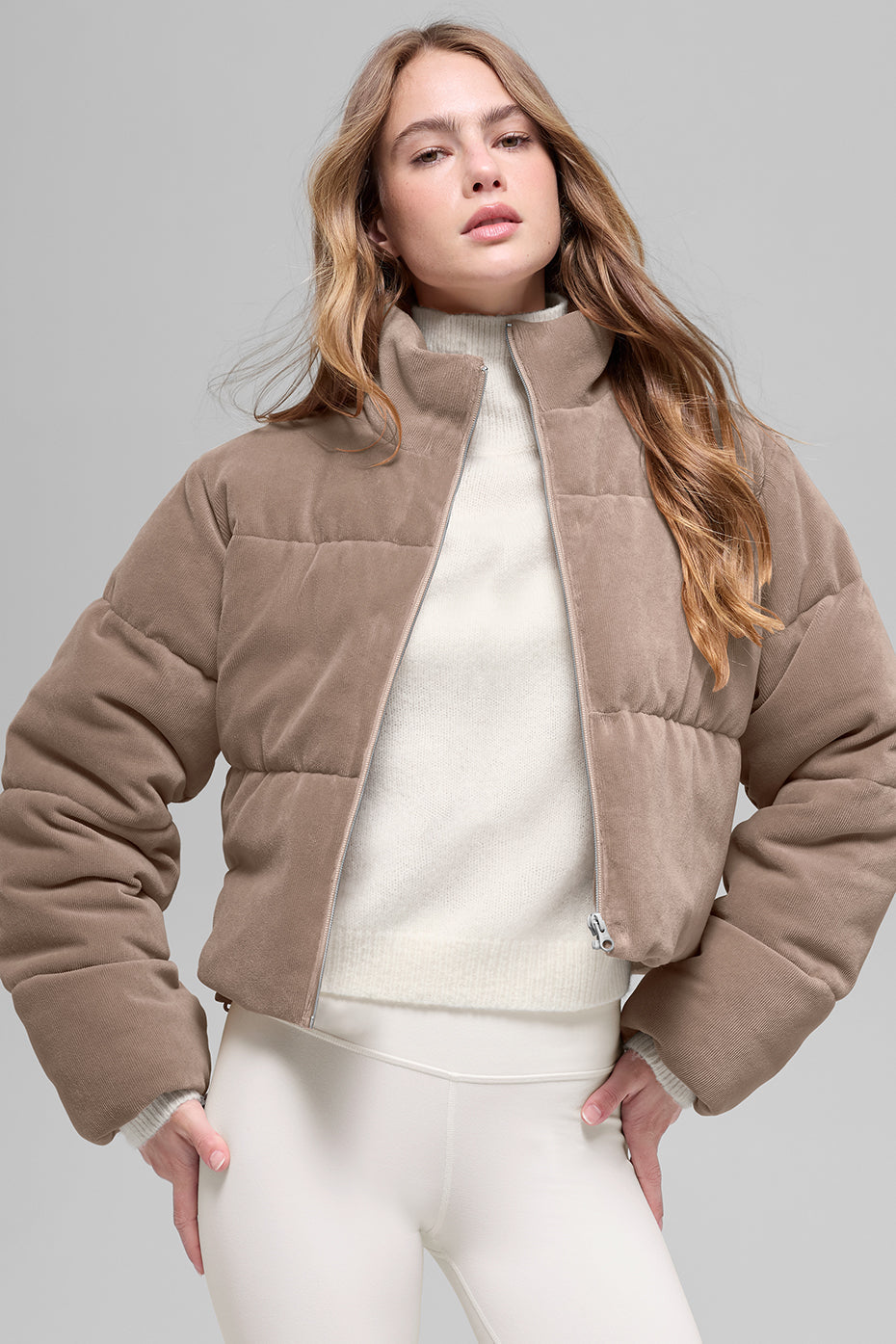 Micro Corduroy Dreamy Puffer - Chai Latte image 1
