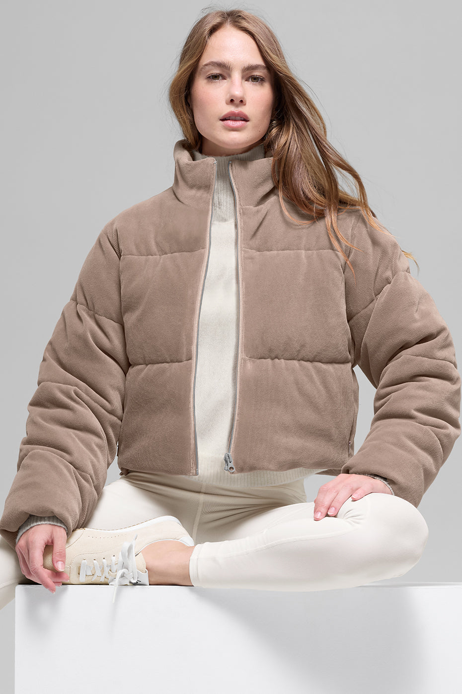 Micro Corduroy Dreamy Puffer - Chai Latte image 4