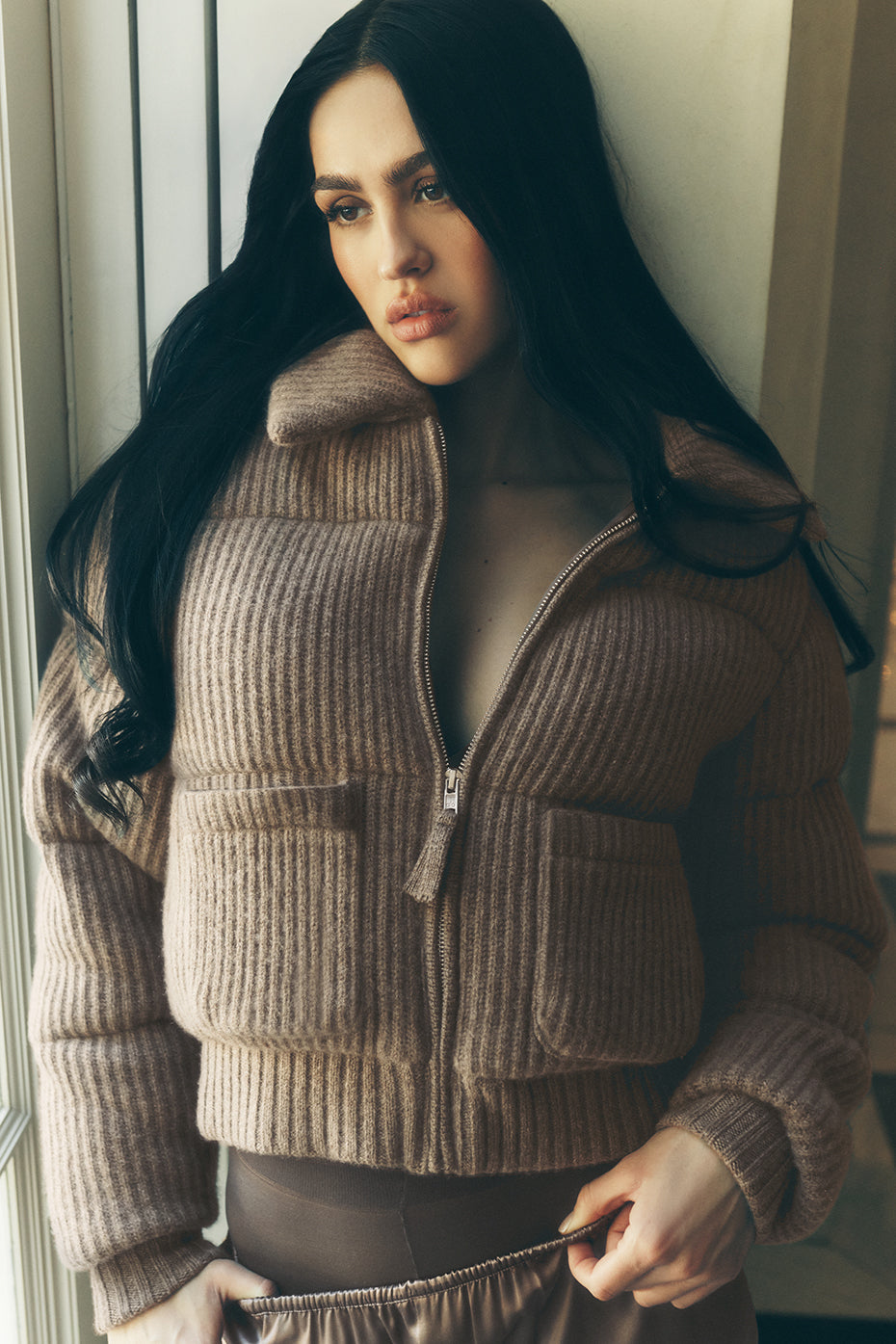 Cashmere Northstar Sweater Puffer - Alpine Cocoa Heather image 1