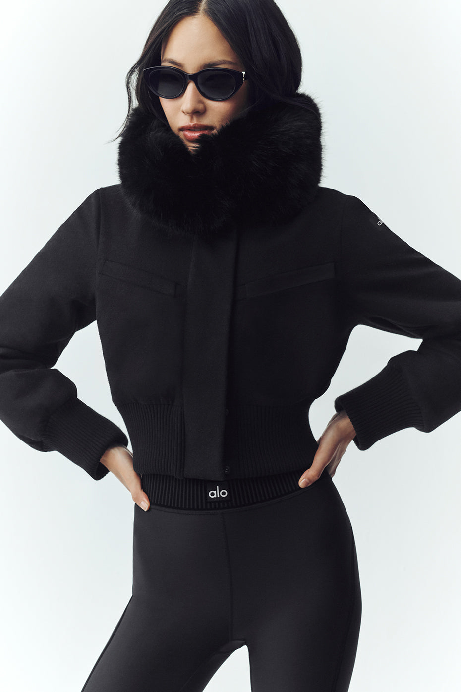 Wool Blend Bunny Slope Jacket - Black image 2