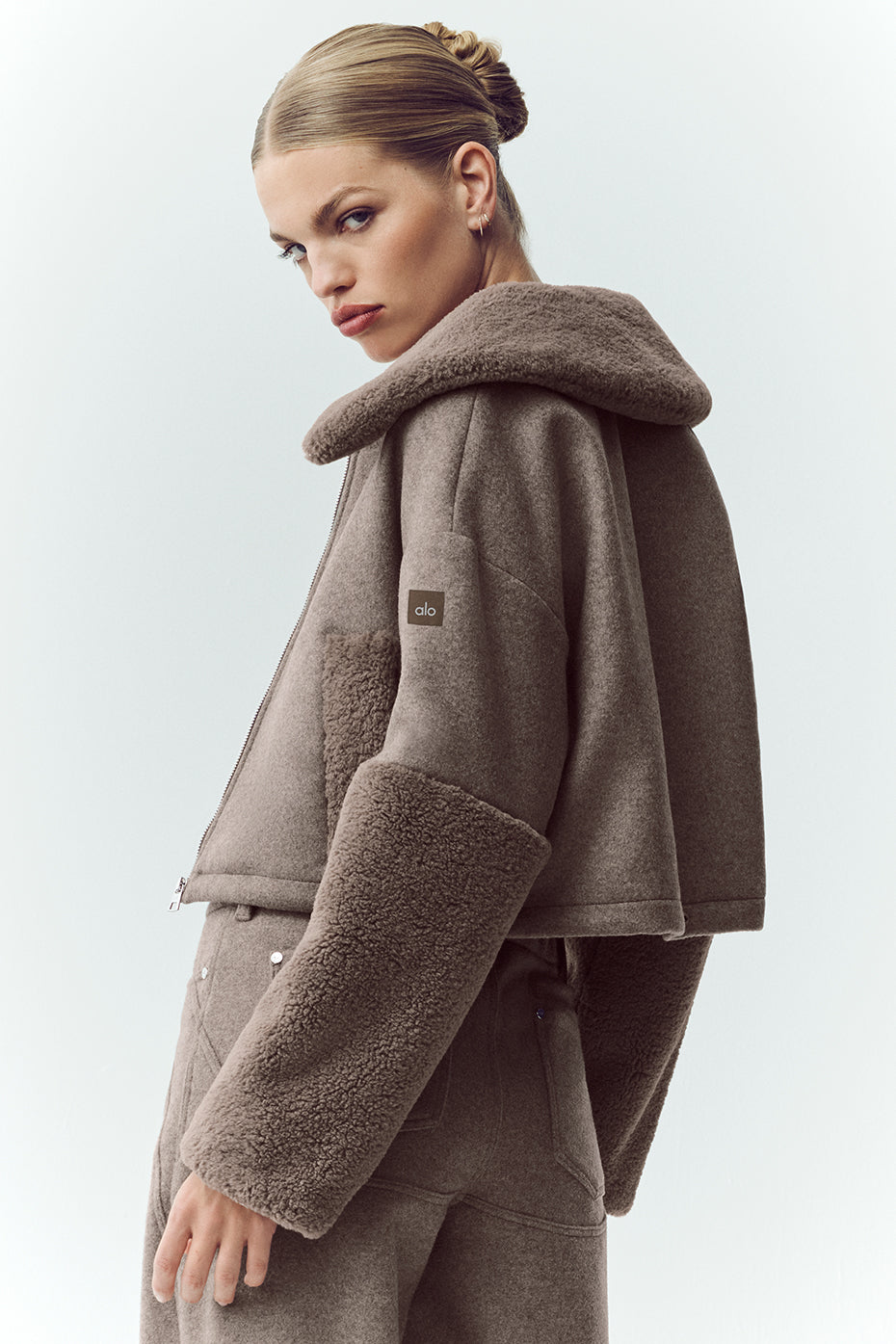 Wool Blend Nightfall Bomber - Alpine Cocoa Heather image 3