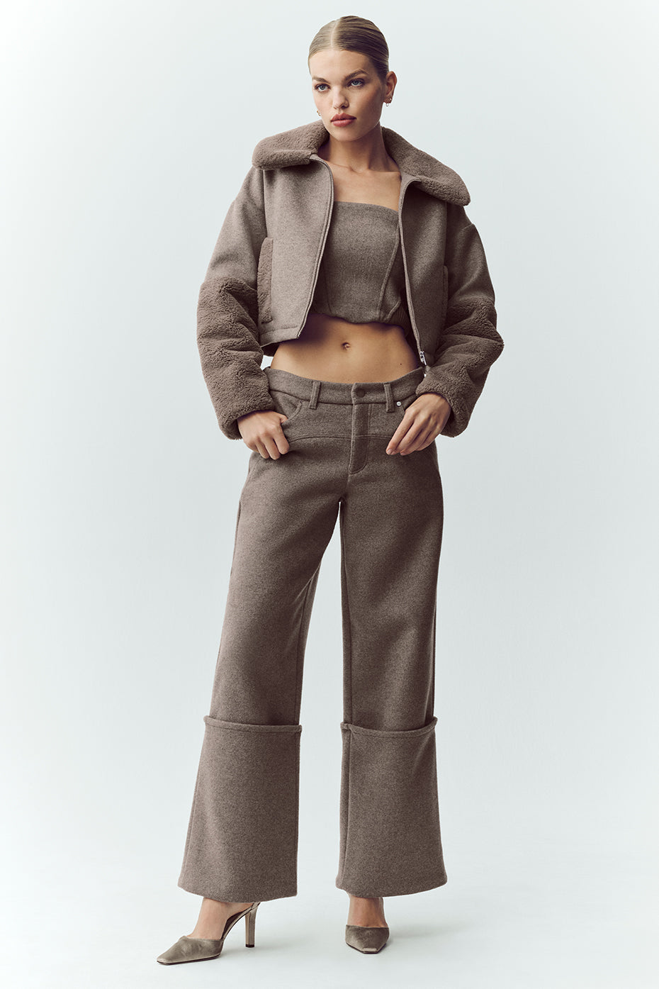 Wool Blend Nightfall Bomber - Alpine Cocoa Heather image 4