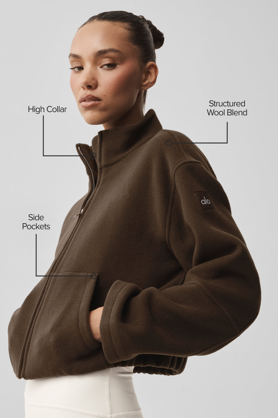 Double Face Wool City Girl Jacket - Espresso image 2