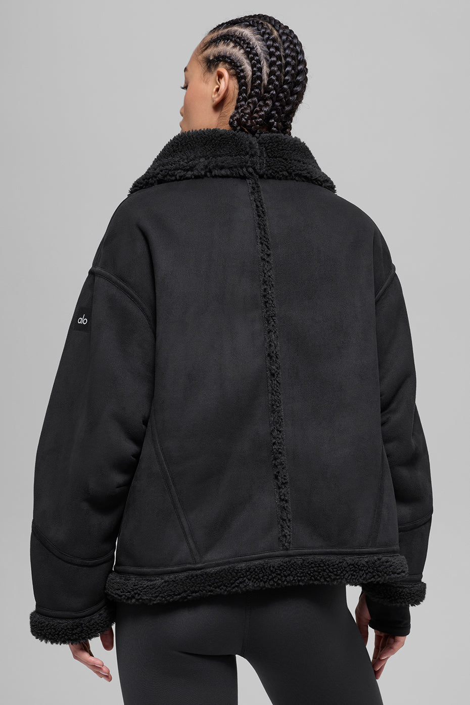 Faux Shearling Grand Jacket - Black image 3
