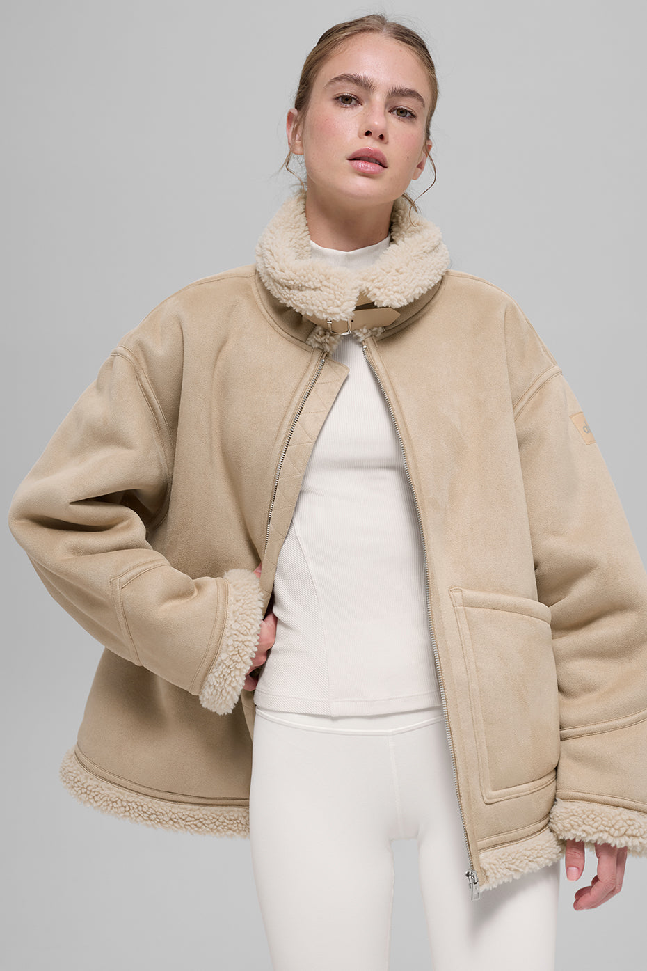 Faux Shearling Grand Jacket - Woodland Tan image 3