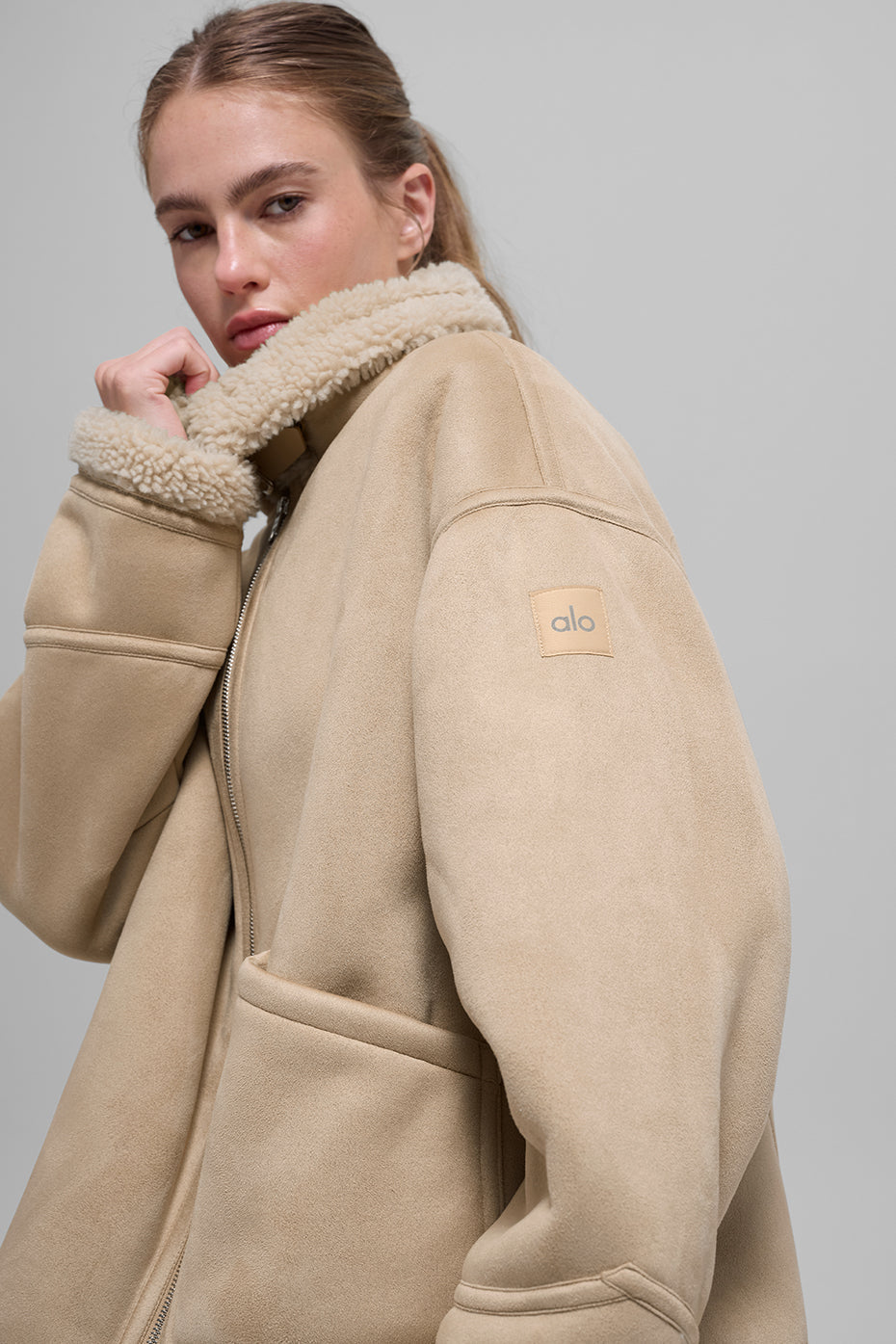 Faux Shearling Grand Jacket - Woodland Tan image 2