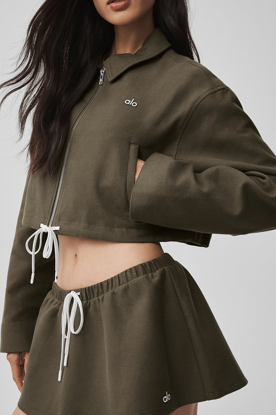 Cropped Fan Favorite Full Zip Jacket - Olive Tree image 4