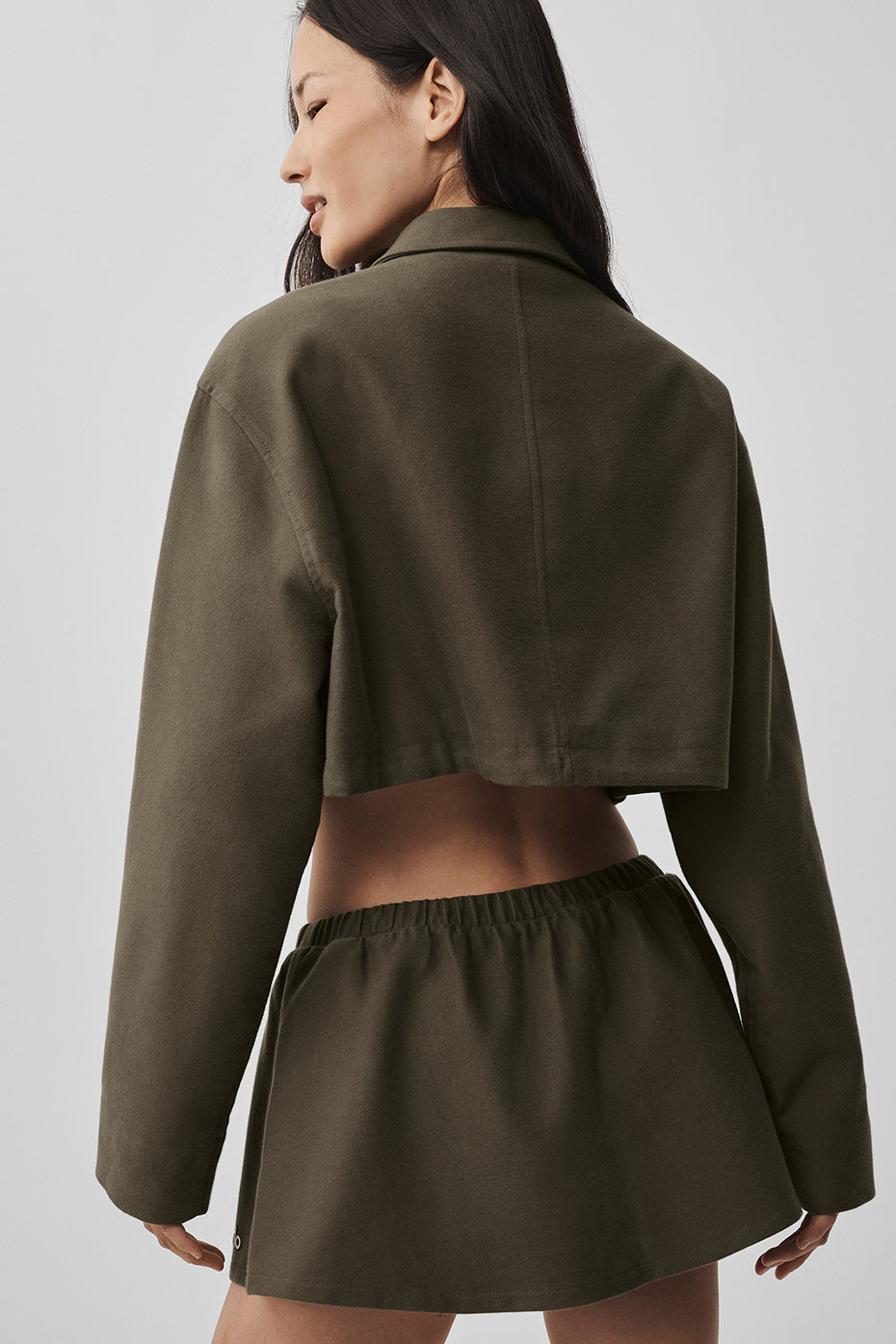 Cropped Fan Favorite Full Zip Jacket - Olive Tree image 2