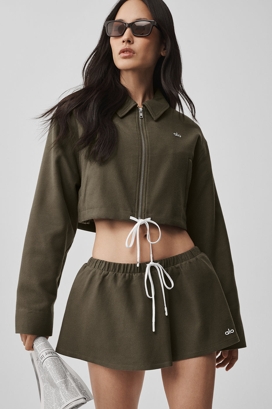 Cropped Fan Favorite Full Zip Jacket - Olive Tree image 1